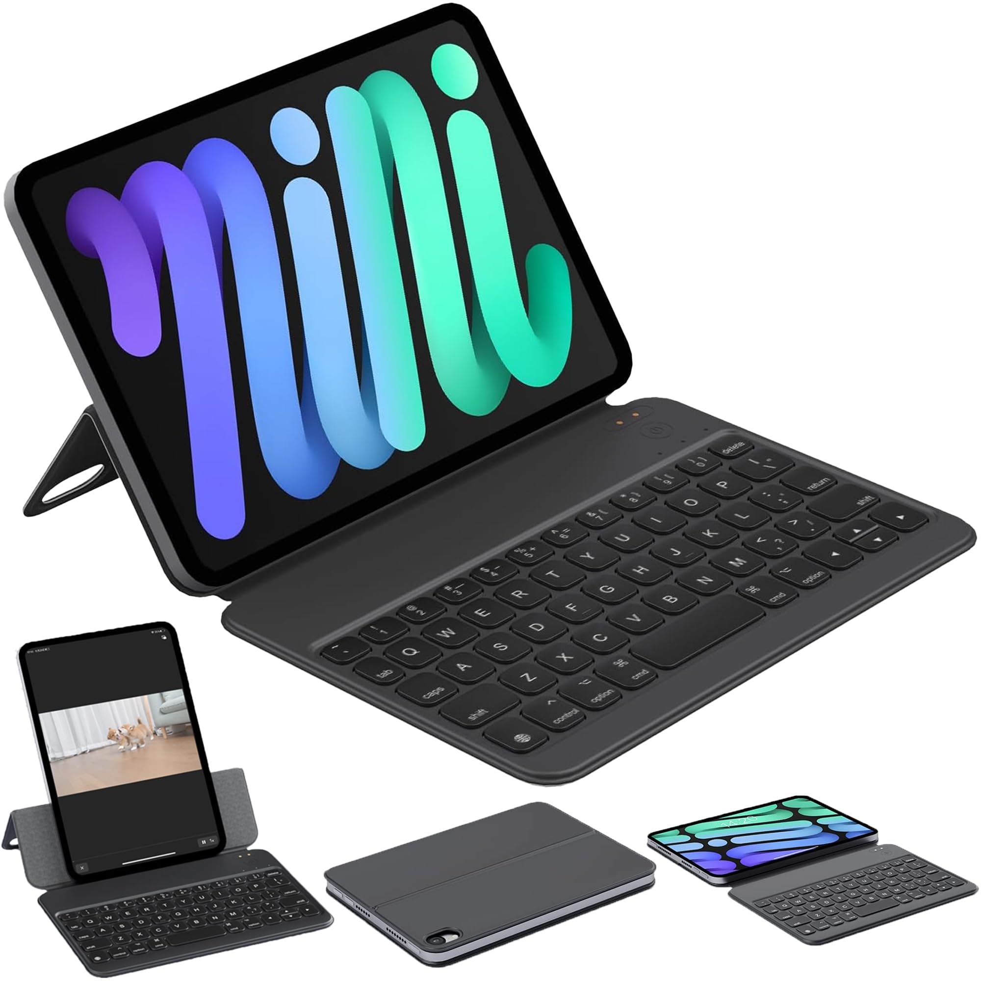 HOU Keyboard Case for iPad mini 7th (A17 Pro, 2024) & 6th (2021